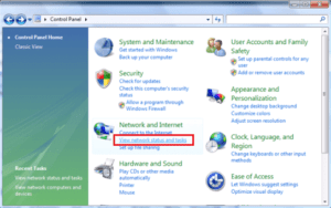 control panel network and lan printer