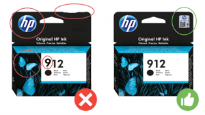 Box damaged or with printing defects ...: These elements can help identify a counterfeit cartridge.