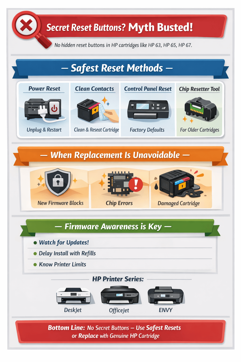 HP Printer Ink Cartridge Secret Reset Button